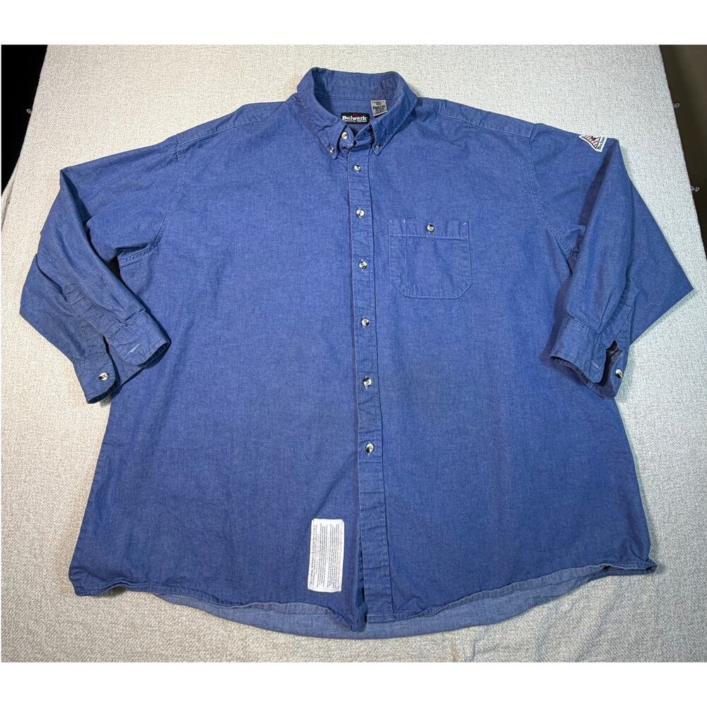 Bulwark FR Men 3XL Denim Work Shirt Flame Resistant Long Sleeve Outdoor Workwear